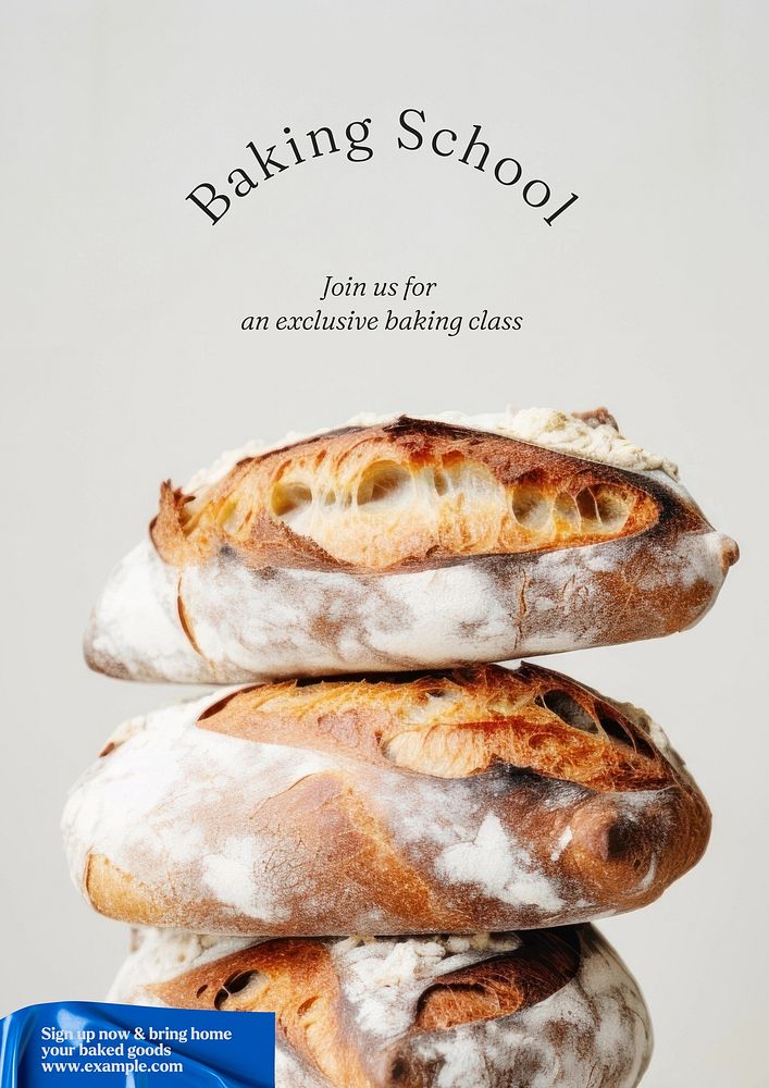 Baking school poster template