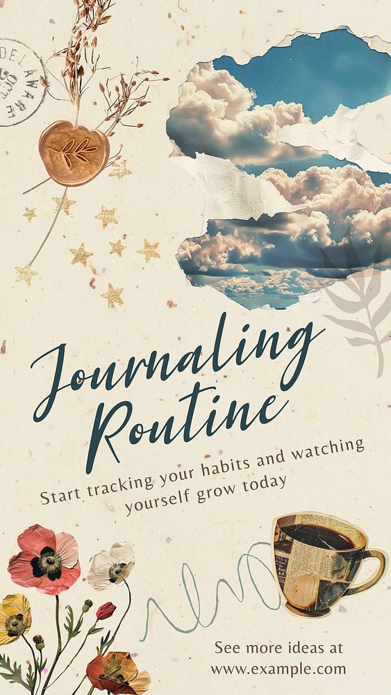 Journaling routine Instagram story template