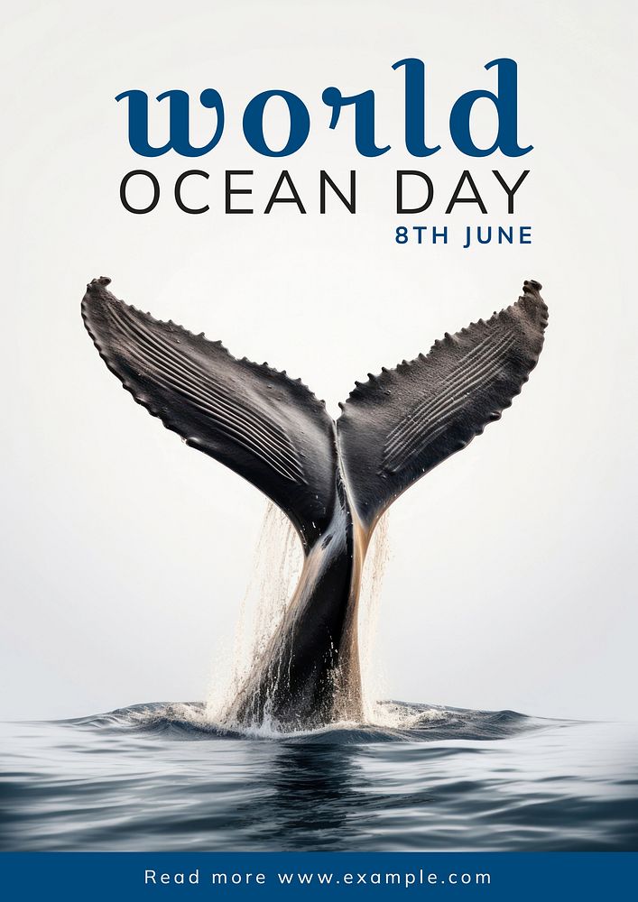 Ocean day poster template and design