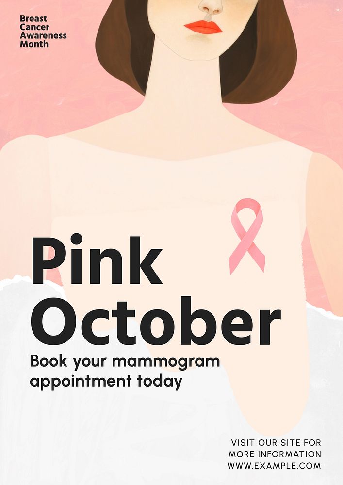 Pink October poster template