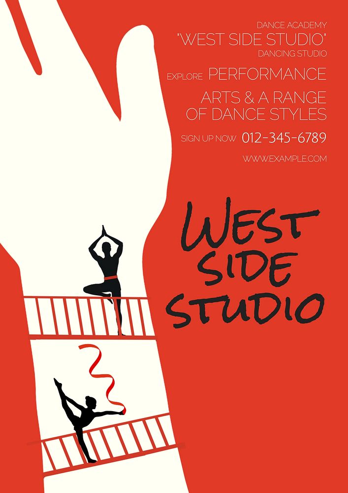Dance academy poster template and design