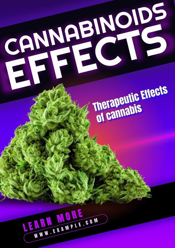 Cannabinoids effects poster template and design