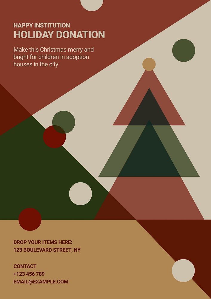 Holiday donation poster template