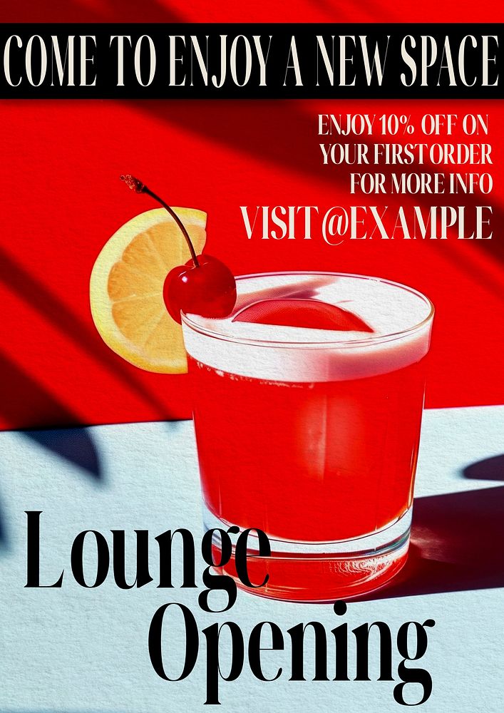 Lounge opening poster template