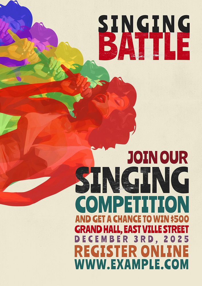 Singing battle poster template