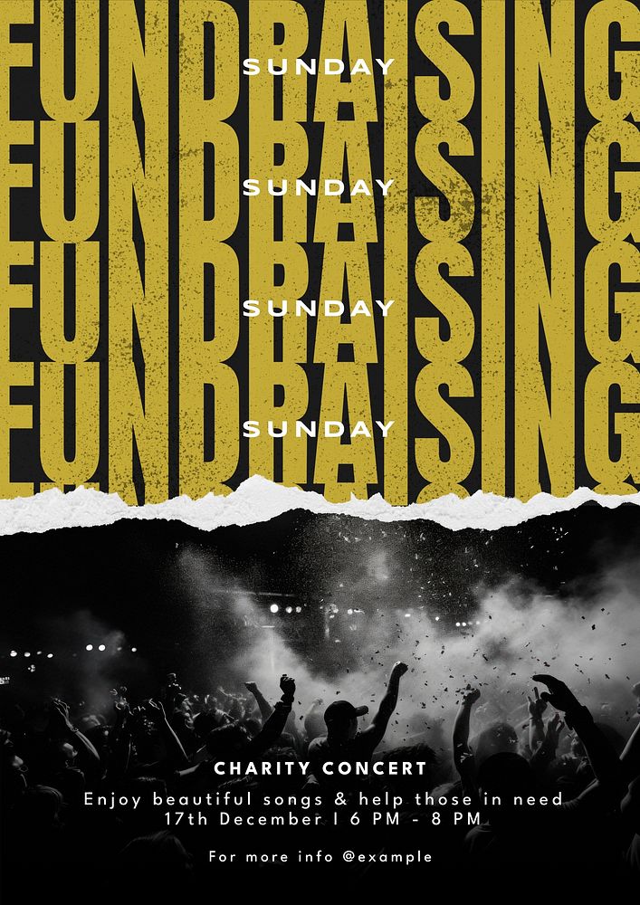 Fundraising charity concert poster template and design