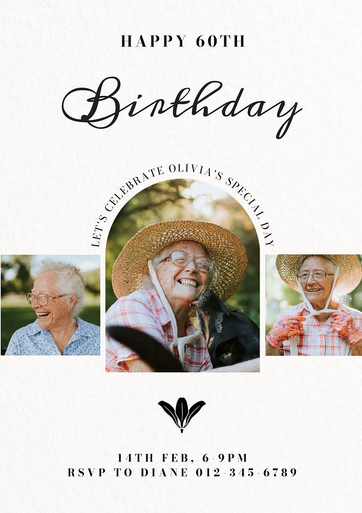 Senior's birthday poster template and design