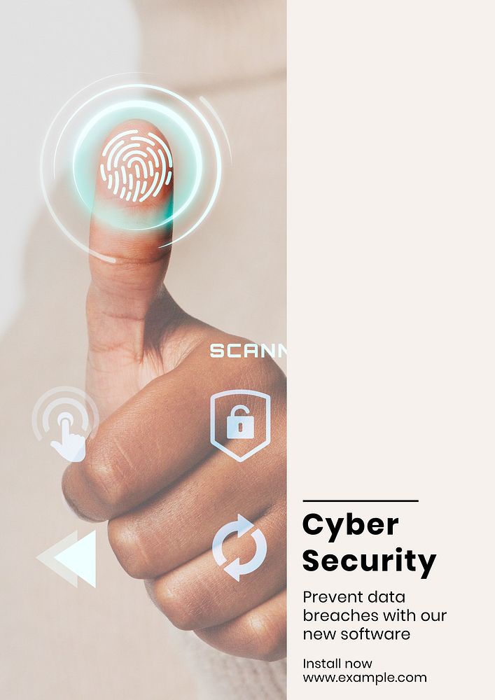 Cyber security  poster template