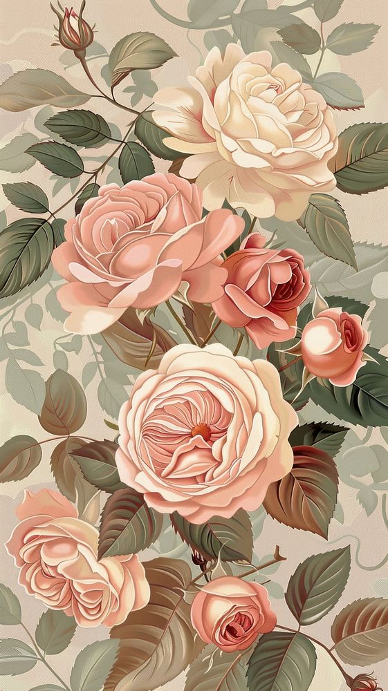 Wallpaper of roses art graphics painting.