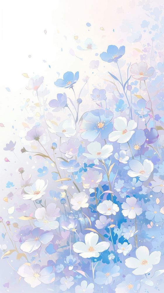 Flowers wallpaper chandelier painting graphics.