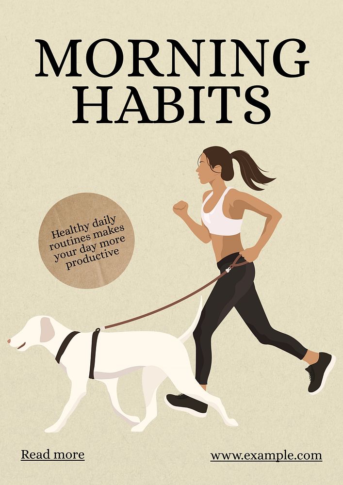 Morning habits  poster template
