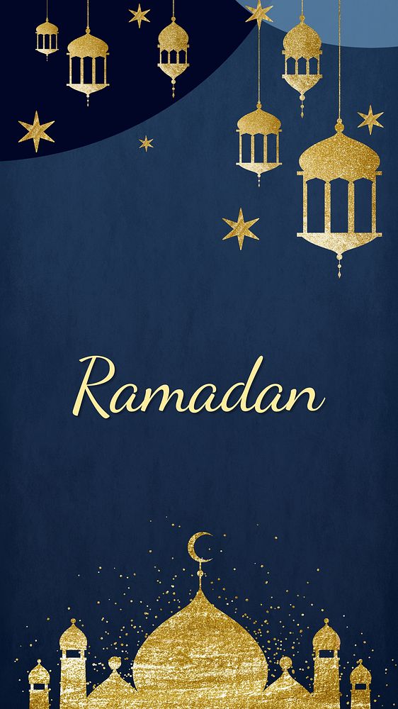 Aesthetic Ramadan Facebook story template,  Islamic design