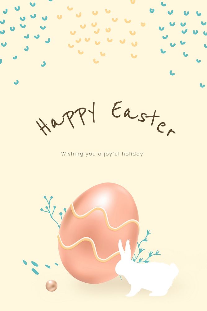 Happy Easter template, editable Pinterest pin design