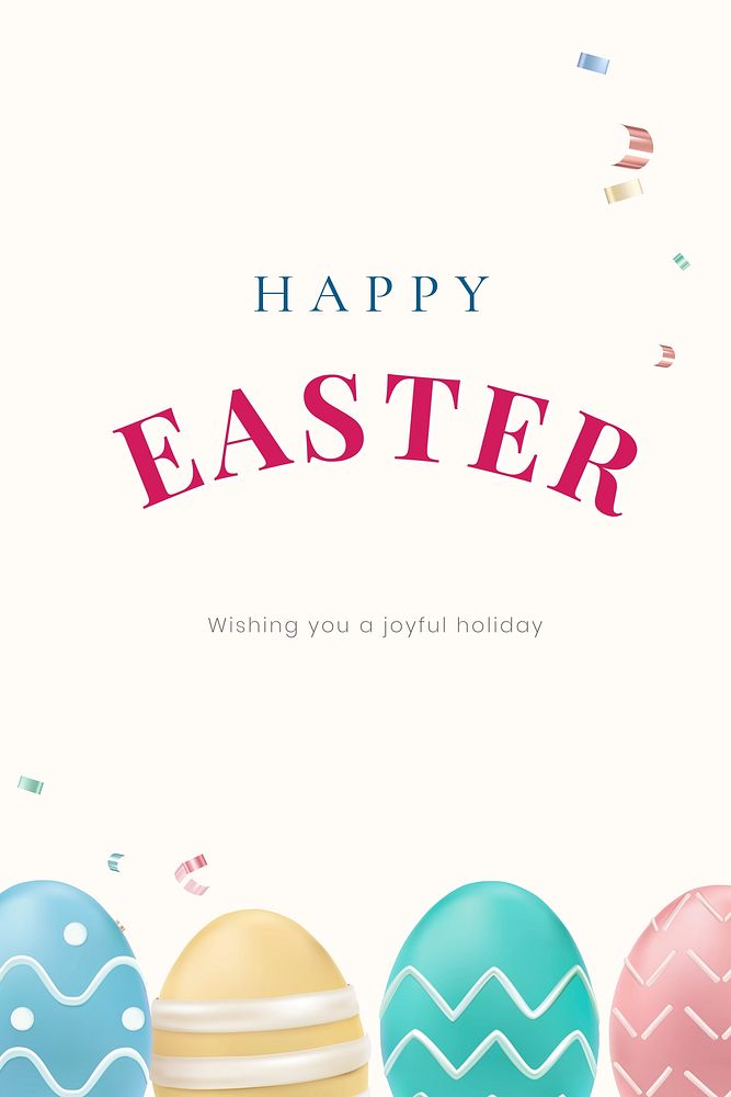 Cute Easter template, editable Pinterest pin design