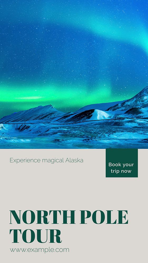 Alaska tour Instagram story,  social media design