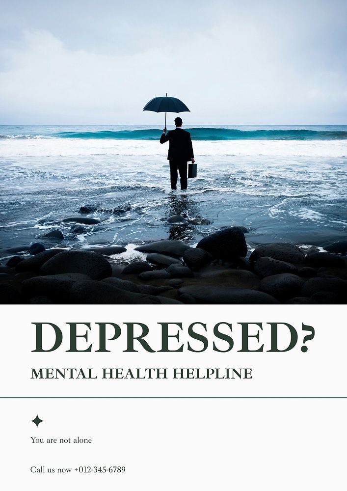 Depression support poster template & design