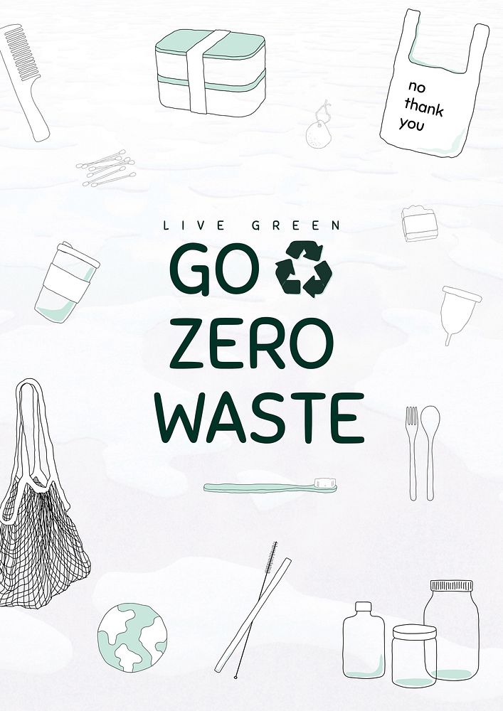 Zero waste poster template