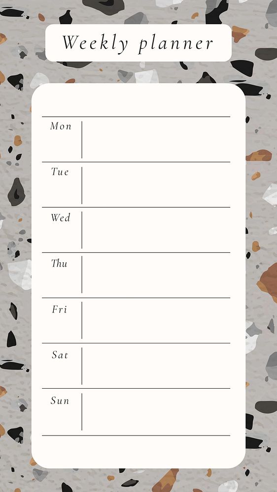 Weekly planner Instagram story template, terrazzo design