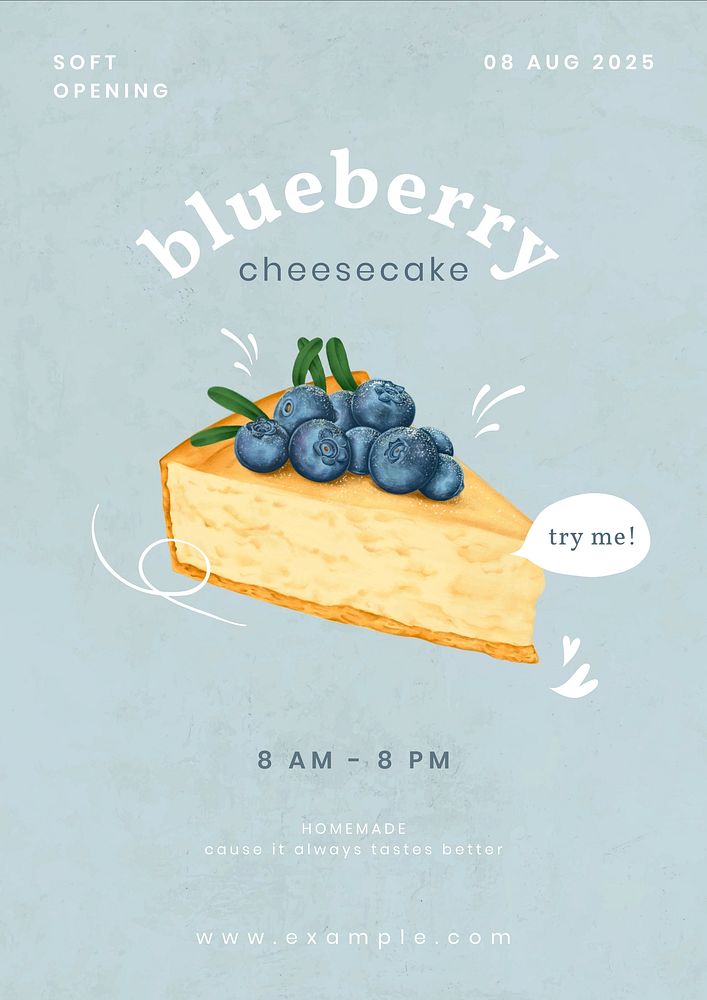 Bakery shop poster template, dessert illustration