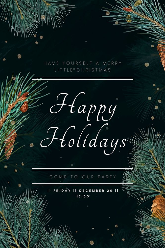 Happy holidays Pinterest pin template