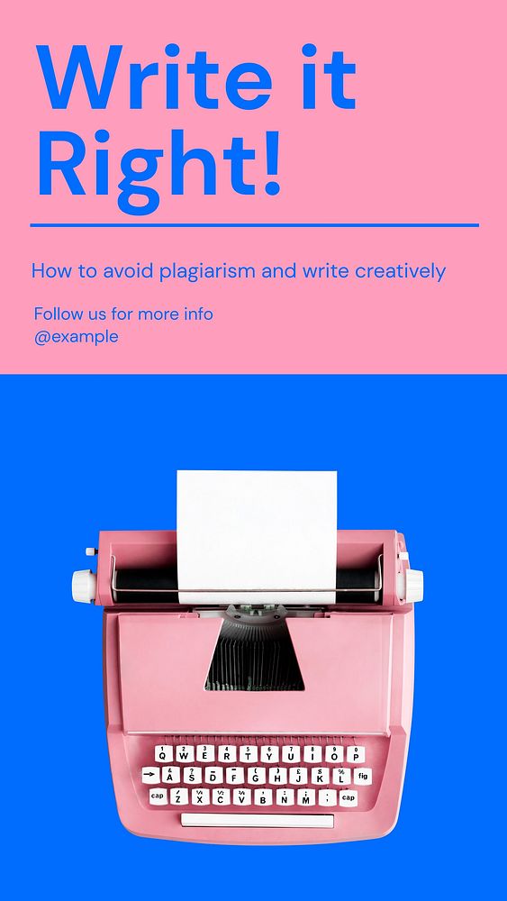 Write it right Instagram story template and funky design