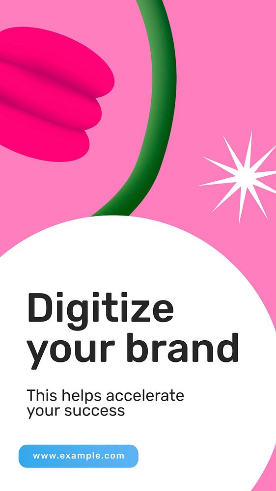 Digital marketing Facebook story template, 3D  squiggle design