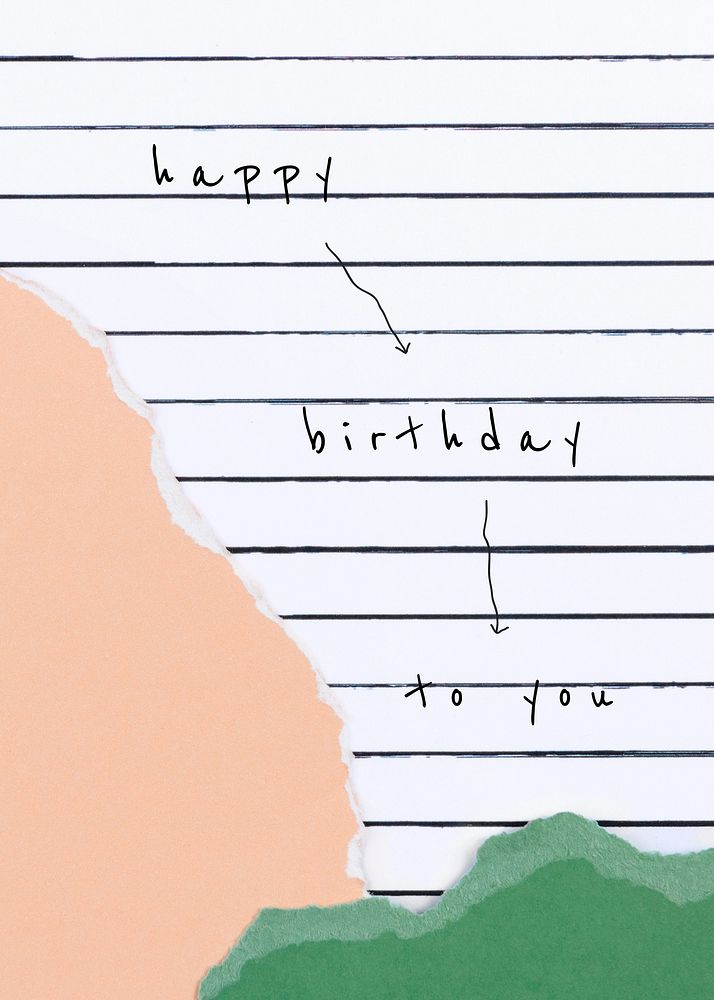 Happy birthday invitation card template paper collage design