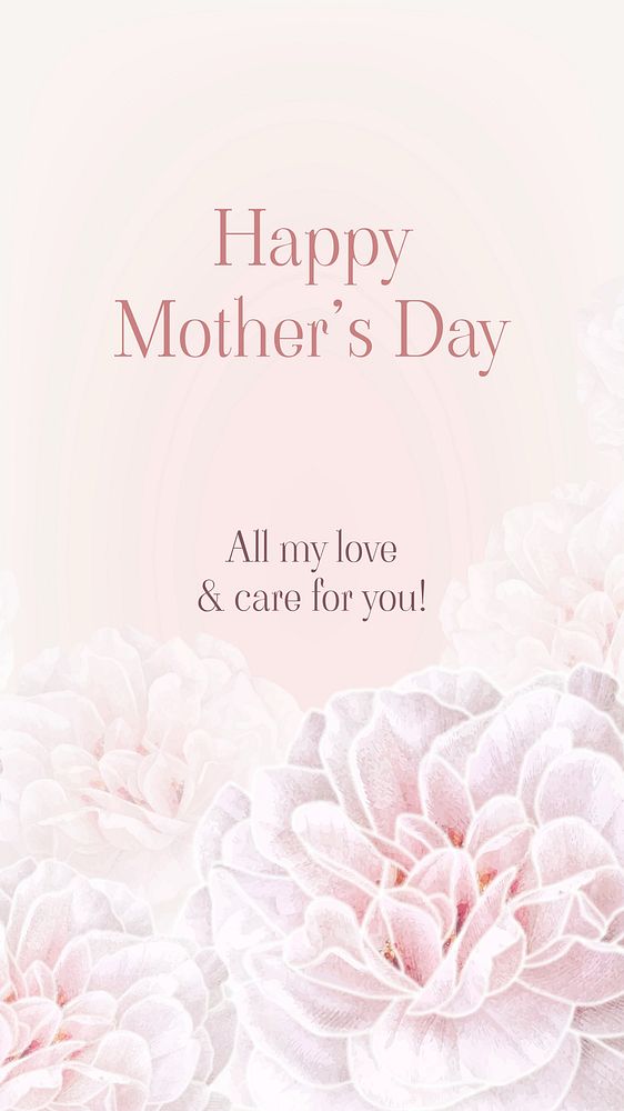 Mothers day Facebook story template flower design