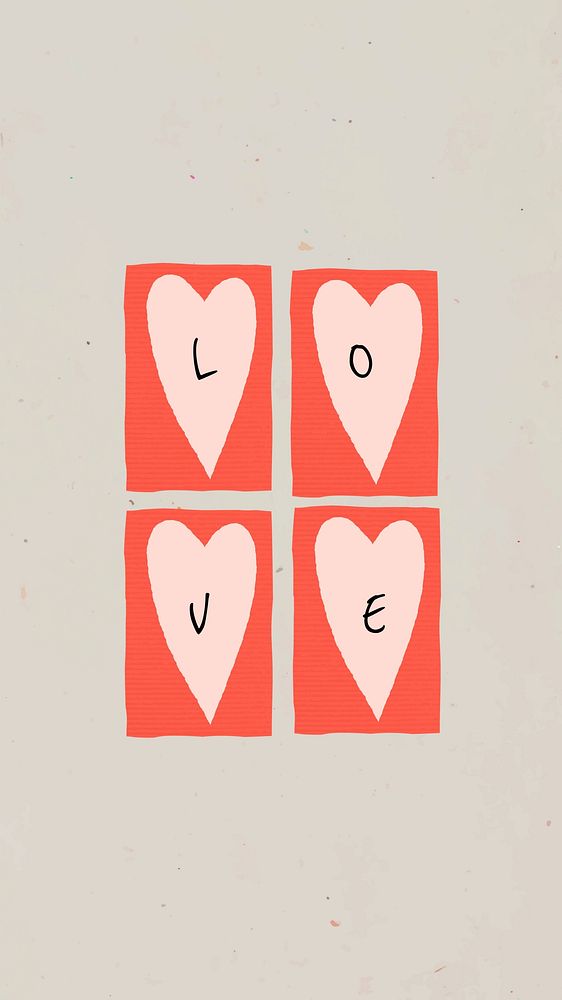 Valentine's iPhone wallpaper template heart frame design