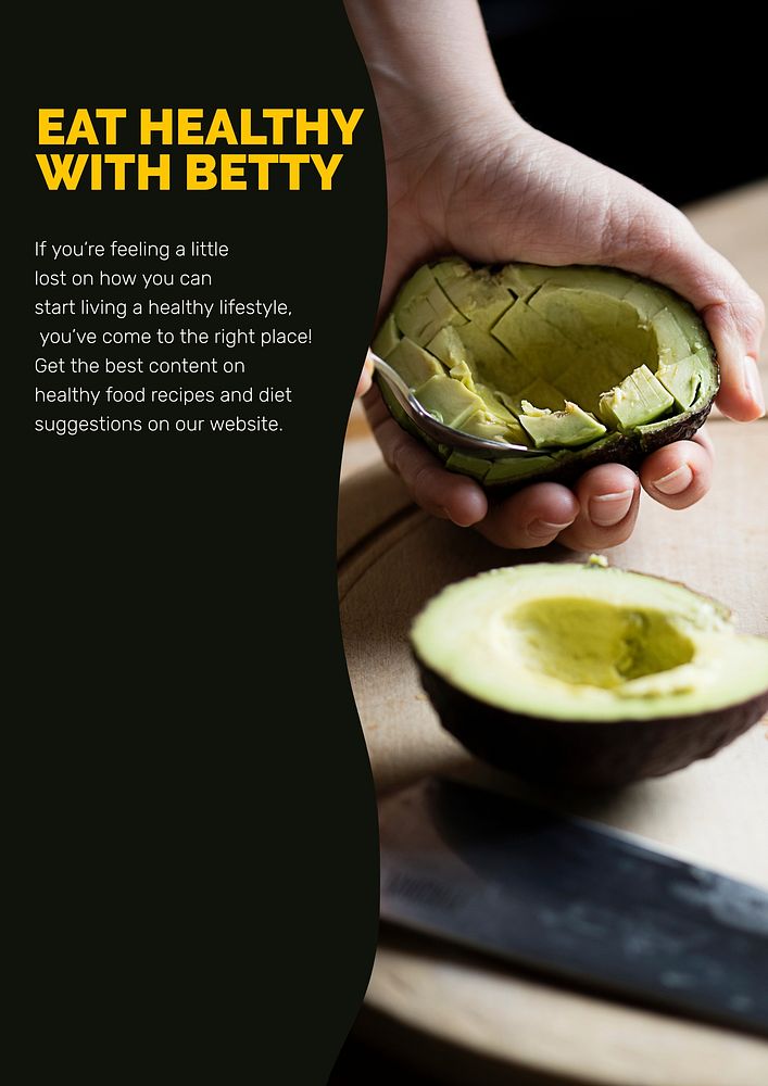 Eat healthy poster template, avocado design