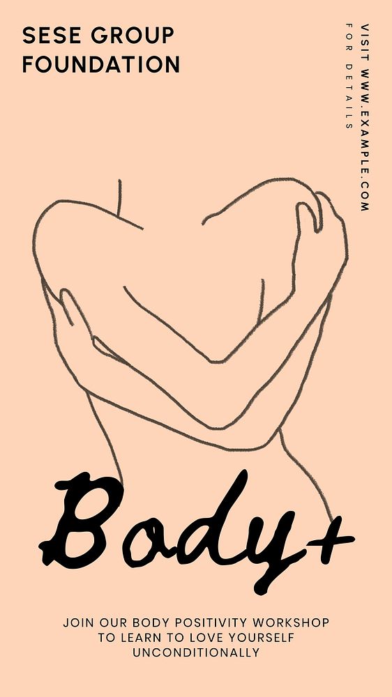 Body+ Instagram story template, customizable social media design 