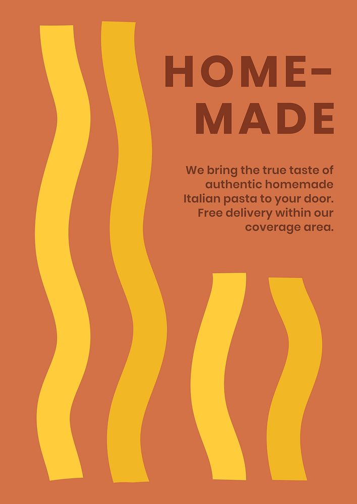 Homemade pasta poster template