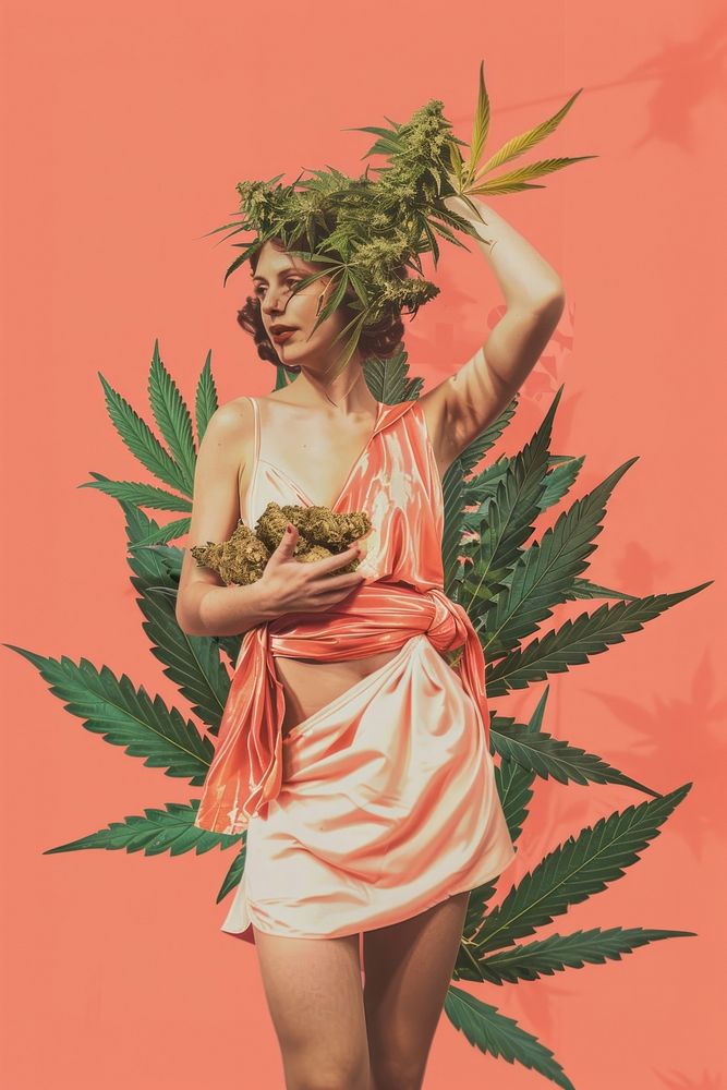Marijuana woman beachwear clothing.