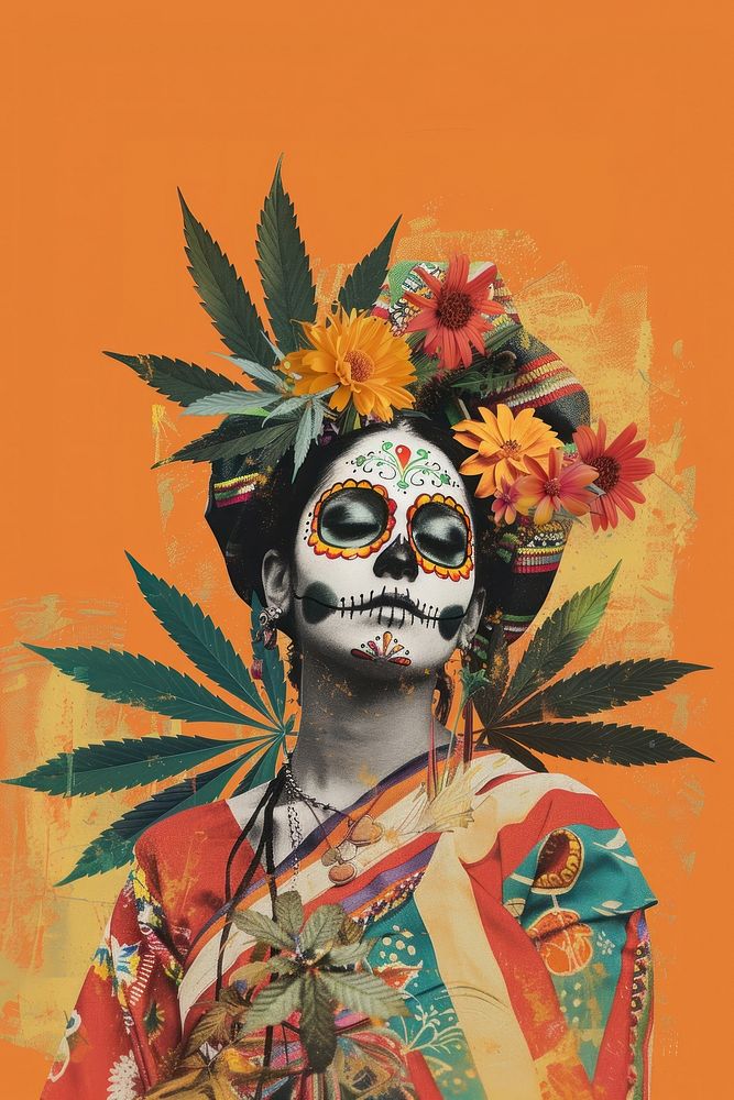 Marijuana woman face graphics.