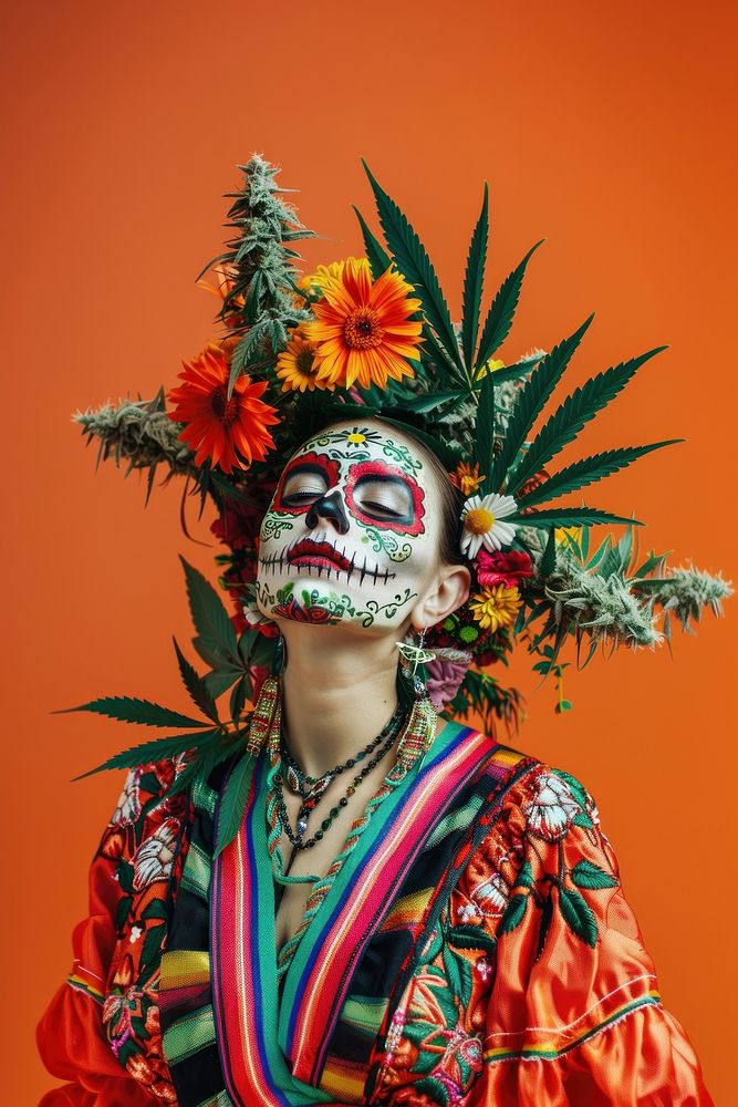 Marijuana woman face carnival.