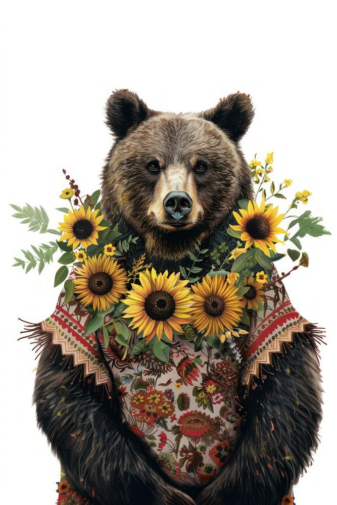 Bear sunflower bear wildlife.