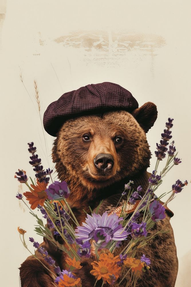 Bear lavender flower bear.