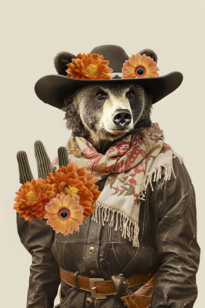 The bear flower photography clothing.