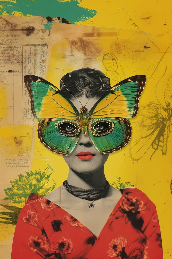 Butterfly collage woman art. | Free Photo Illustration - rawpixel