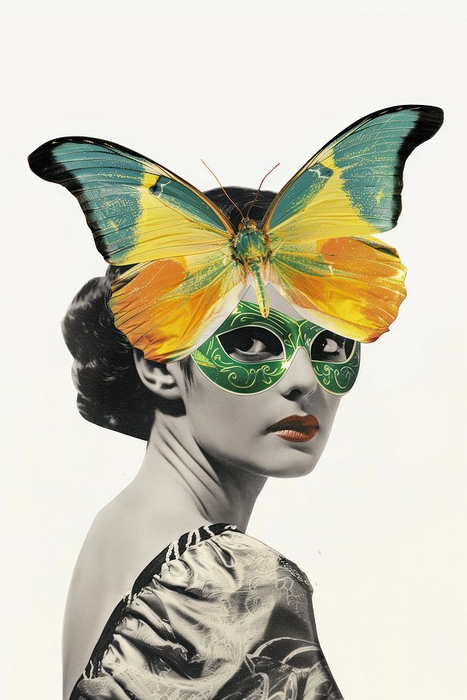 Butterfly carnival woman art.
