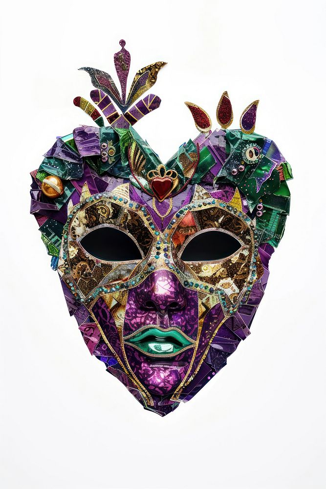 The heart mask mardi gras carnival.