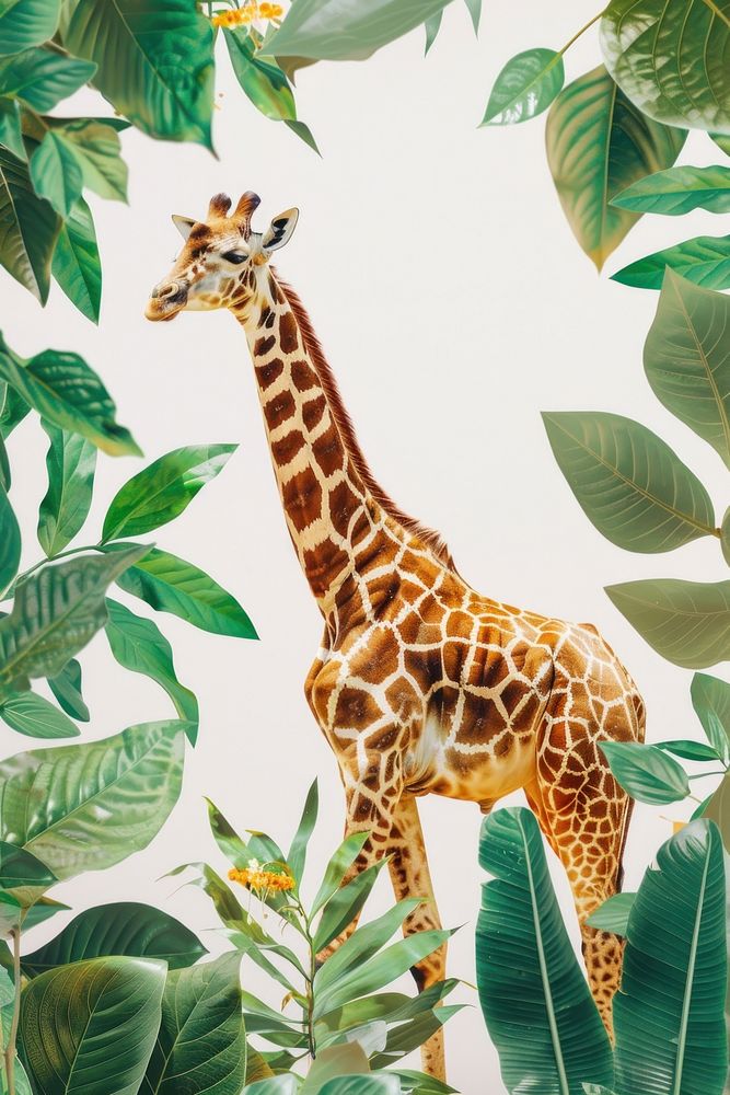The giraffe vegetation rainforest wildlife.