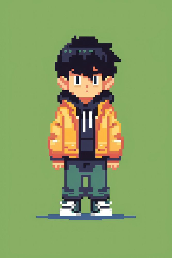 Japanese boy student in gakuran pixel clothing apparel person.