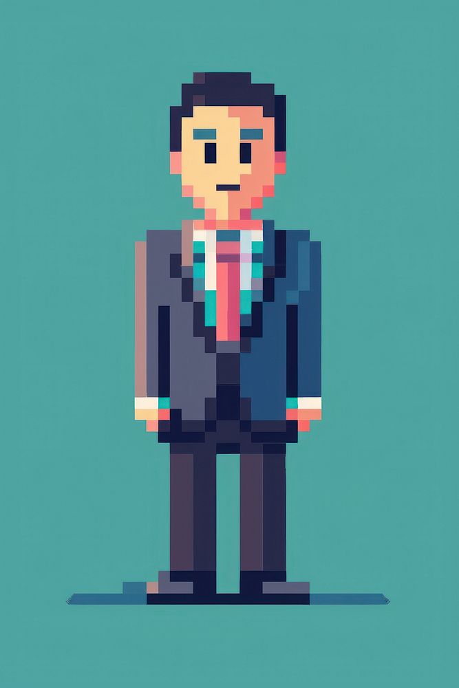 Japanese salary man pixel art | Free Photo Illustration - rawpixel