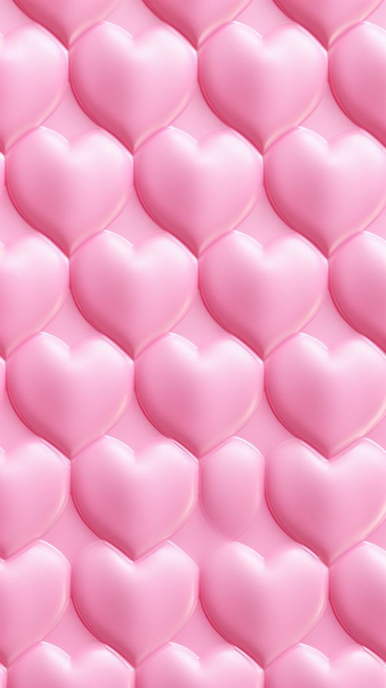 Pink puffy 3d heart wallpaper pattern balloon texture.