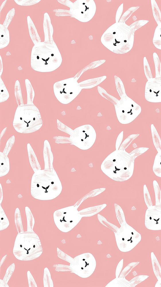 Bunny faces on pink backgrounds pattern appliance device.