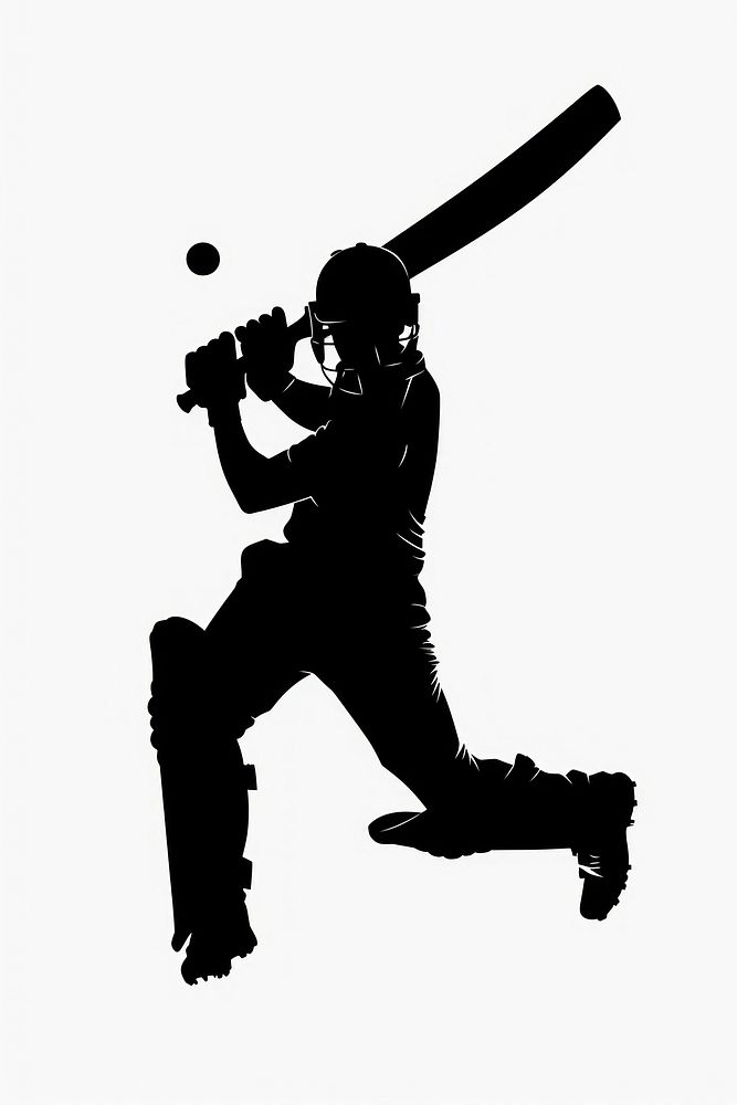 Cricket silhouette sports clothing.