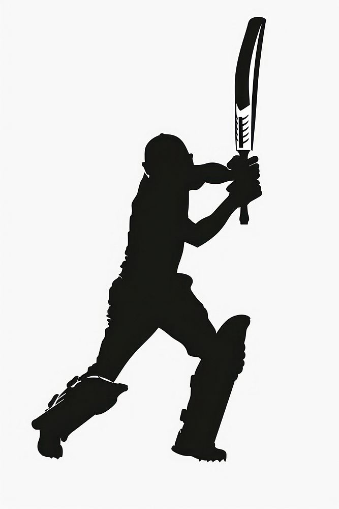 Cricket silhouette sports person.