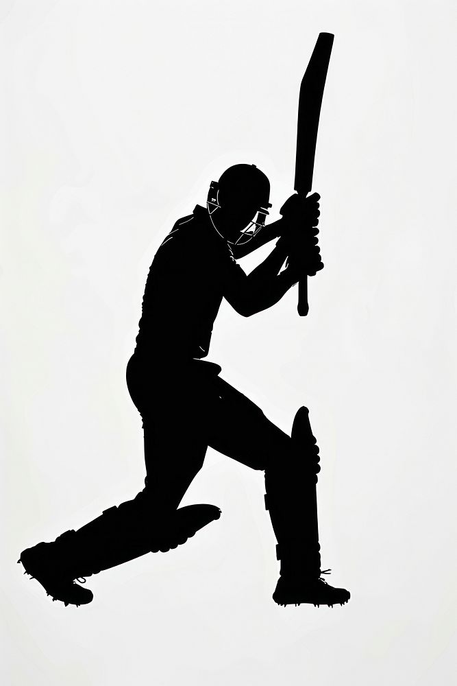 Cricket silhouette sports clothing.