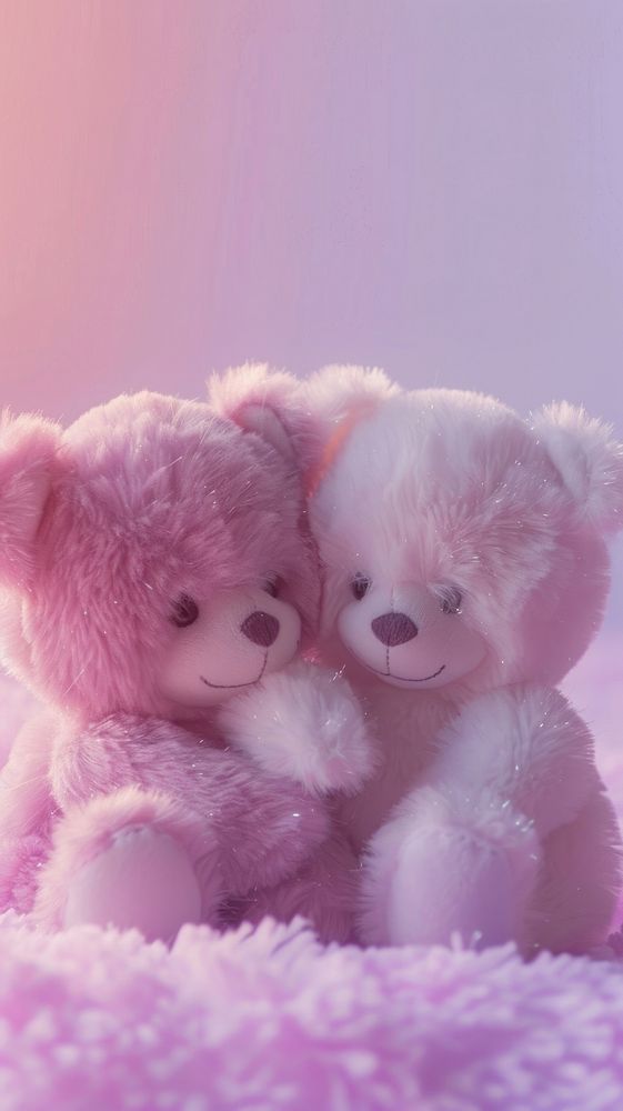 Kawaii two teddy bear hugging toy.